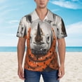 thumbnail image 2 of Fuzoiu Polka Dot Rhino Welcome Print Hawaiian Shirt for Men, Summer Beach Casual Short Sleeve Button Down Shirts, Men’s Beach Summer Shirts with Pocket,XX-Large, 2 of 7