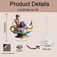 thumbnail image 2 of Rotating acrylic ornament featuring a vibrant Aladdin's lamp with a beautiful genie, showcasing intricate details and bright colors against a white background, 2 of 8
