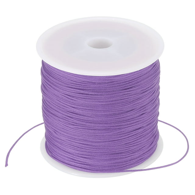 Unique Bargains 0.8mm x 109 Yard Nylon Satin Cord 0.8mm Beading String Braided Rope, Light Purple