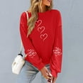 thumbnail image 5 of Craaazy Valentines Shirts for Women Long Sleeve Love Heart Casual Loose Tops Gifts, 5 of 7