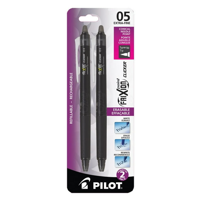 FriXion Point Clicker Retractable Erasable Gel Pens - Black