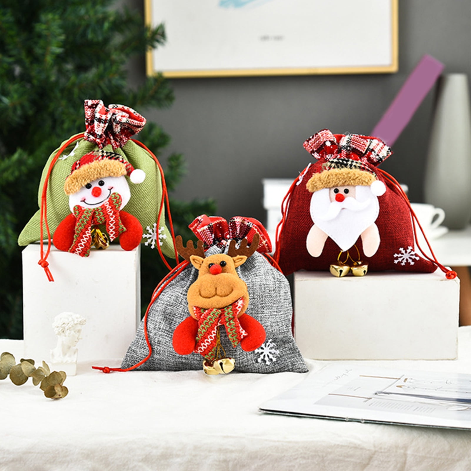 Download Nuzyz Christmas Santa Elk Gnome Doll Apple Candy Drawstring Bag Walmart Com Walmart Com