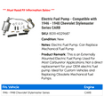 thumbnail image 2 of Electric Fuel Pump - Compatible with 1946 - 1948 Chevy Stylemaster Series CARB 1947, 2 of 2