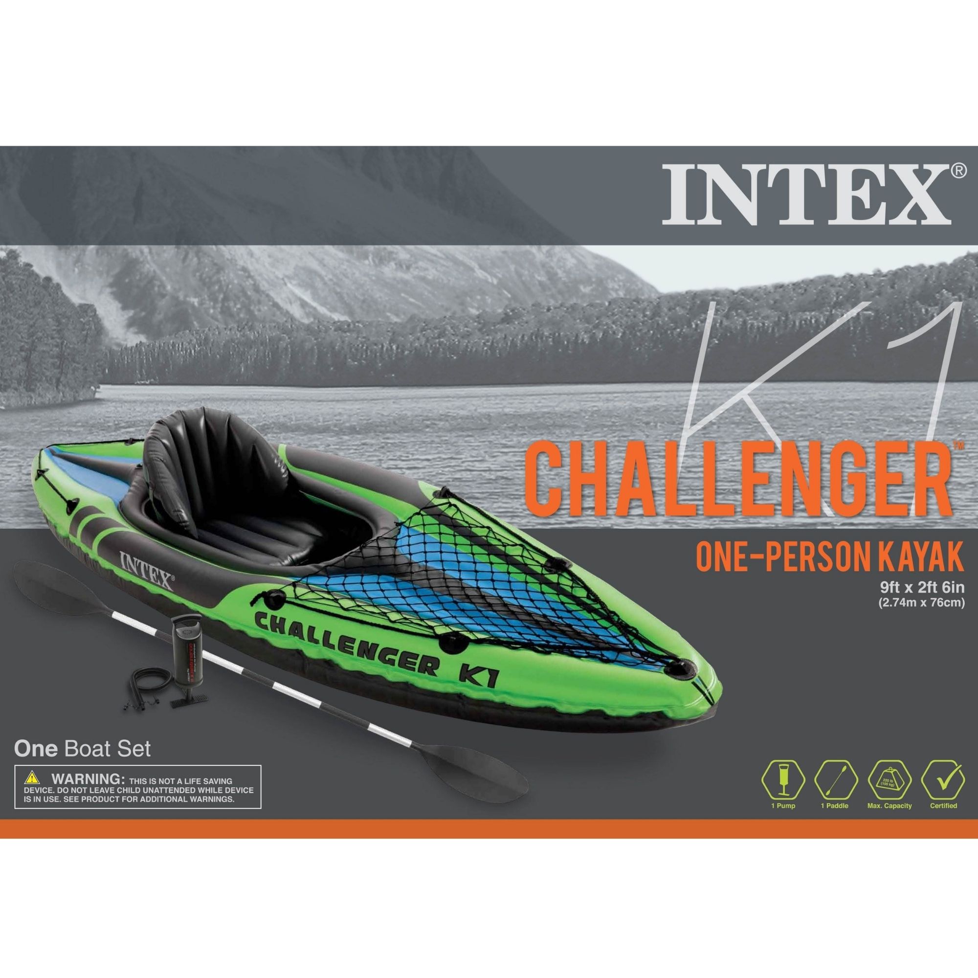 Intex Challenger K1 1-Person Inflatable Kayak photo 4