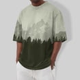 thumbnail image 2 of Qwertyu Oversized Tshirts for Men Short Sleeve Crew Neck Summer Shirts Casual Loose Cotton Vintage Tee Mint Green M, 2 of 5