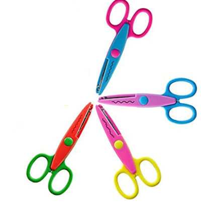 4 Colorful Decorative Paper Edge Scissor Set, Great for Teachers, Crafts, Scrapbooking, Kids Design