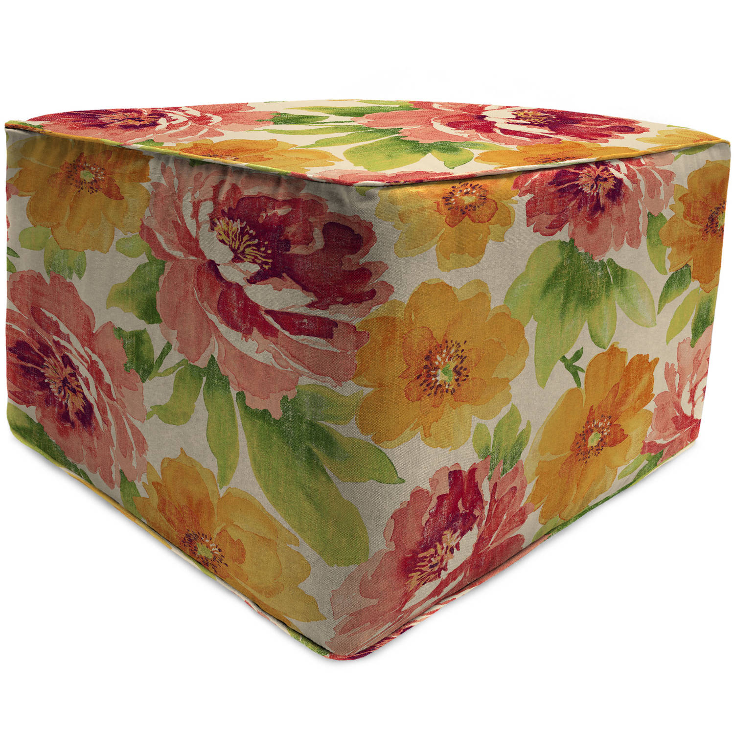 Jordan Manufacturing Outdoor Patio Square Pouf Ottoman