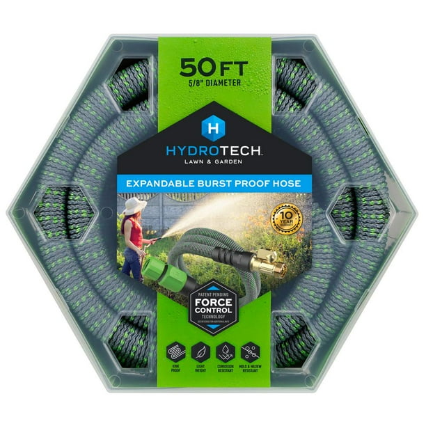 HydroTech Burst Proof Expandable Garden Water Hose, 5/8 in. Dia. x 50