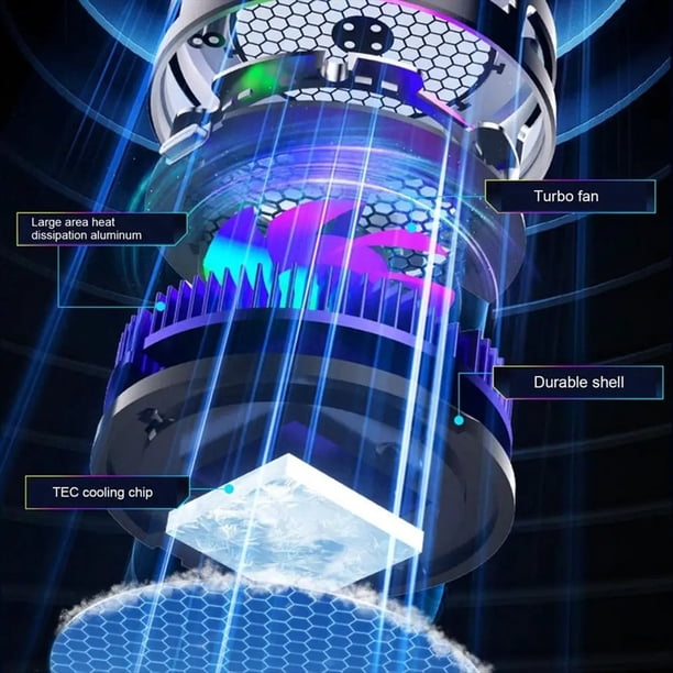 15W de Alta Potencia AL19 Semiconductor Enfriamiento Enfriador de Teléfono Radiador Congelador LED Colorido Pantalla de Temperatura de Bajo Ruido