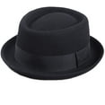 thumbnail image 3 of Pork Pie Hat Wool Felt Men's Porkpie Breaking Bad Hats Flat Top Mens Fedora, 3 of 5