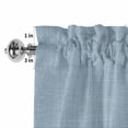 thumbnail image 4 of Vintage Sky Blue Rod Pocket Curtain Valance, Farmhouse Retro Solid Color Linen Texture Farmhouse Window Valance for Living Room, Bedroom, Kitchen 54"W x 18"L, 4 of 9