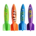 thumbnail image 3 of Greeniant Paquete de 4 juguetes de buceo, varios colores, accesorios de entrenamiento, juguetes de agua, diseño bonito, forma de Torpedo, Deportes acuáticos, 3 of 6
