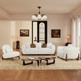 thumbnail image 3 of Morden Fort Sherpa Boucle White Single Sofa , 44.25"W Cloud Upholstered Armchair Couch with Wood Leg, White, 3 of 9