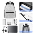 thumbnail image 6 of Daiia Silver Glitter School Backpack for Men Women, Unisex Large Waterproof Bookbag Schoolbag Casual Daypack for High School/College/Teens/Travel/Work Black, 6 of 8