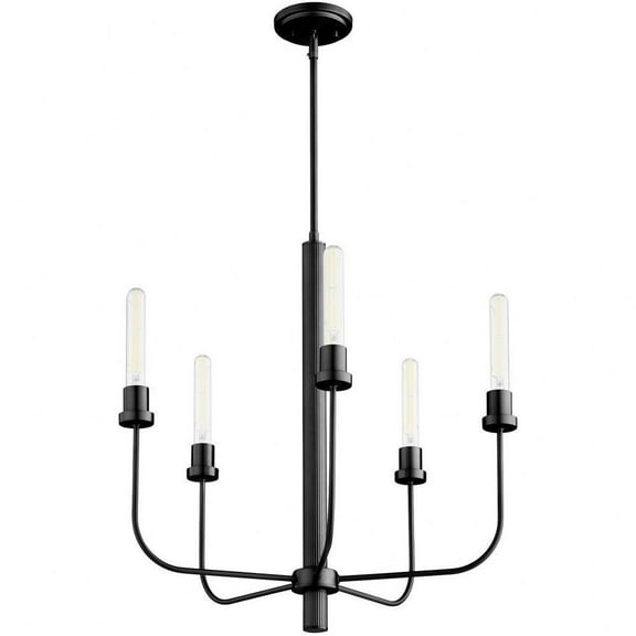 Beech Walk 5 Light Chandelier in Soft Contemporary Style-25 inches Tall and 24.5 inches Wide-Matte Black Finish Bailey Street Home 183-Bel-4636802