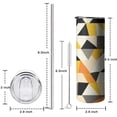 thumbnail image 5 of 20oz Modern Art Geometric Skinny Tumblers Stainless Steel Tumbler with Lid and Straw,Vacuum Insulated Double Wall Travel Tumbler Cups with Cleaning Brush for Coffee,Tea, 5 of 6