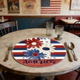 thumbnail image 6 of OAVQHLG3B American Flag Vases Flowers 4th of July Round Placemats Set of 4, 14 Inch Patriotic Memorial Day Round Table Mats for Dining Decoration, 6 of 6