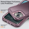 thumbnail image 4 of AmPm for iPhone 14 Case with Screen Protector, Heavy Duty Protective iPhone 14 Phone Case with Built in Kickstand, Military Grade Protection Cover for iPhone 14 6.1 inch (Purple), 4 of 8