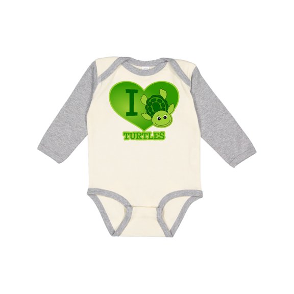 Inktastic I Love Turtles Boys or Girls Long Sleeve Baby Bodysuit