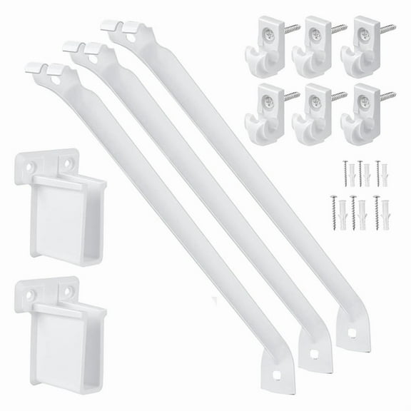 12 Inch Wire Shelf Brackets Set, Includes 6 Wire Shelf Clips and 2 End Brackets,Suitability for Wardrobe