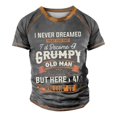 thumbnail image 1 of Men's Raglan T-shirt Retro Short Sleeve Round Neck Letter Printing Tops 5XL, 1 of 4