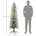 thumbnail image 3 of HOMCOM 6 Foot Snow Flocked Artificial Pencil Christmas Tree with Lights, 3 of 10