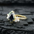 thumbnail image 7 of CHIRAGEMSJEWEL 9X7MM / 1.5 ct Kite Shape Onyx Engagement Ring , Round & Emerald Cut Cluster Ring Proposal Gift for Girlfriend, 7 of 7