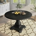 thumbnail image 3 of Furniture of America Kabini Wood Round Pedestal Dining Table in Antique Black, 3 of 13