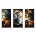 thumbnail image 2 of Designart "Storm Raging SPIRAL II" Storms Framed Wall Art Set Of 3 - Grey Storms Frame Gallery Set For Office Decor, 2 of 7