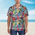 thumbnail image 2 of Fuzoiu Trendy Colorful Pineapples Print Hawaiian Shirt for Men, Summer Beach Casual Short Sleeve Button Down Shirts, Men’s Beach Summer Shirts with Pocket,Medium, 2 of 7