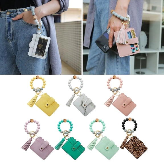 Zeiou Silicone Bracelet Female Keychain Wallet Wrist Card Holder Slim Wallet With Zippered Pocket