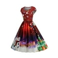 thumbnail image 3 of LilyLLL Womens Christmas Novelty Printed Cotume Vintage Big Swing Midi Dress, 3 of 4