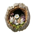 thumbnail image 2 of Beautynvta Easter Bunny Decorations, 2D Flat Acrylic Bunny in Tree Hole Decor, 7.8'' Easter Hanging Ornaments for Front Door Wall Window Festival Display, 2 of 6