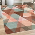 thumbnail image 1 of Geometric Decorative Rug, Abstract Geometric Pattern Vintage Inspired Retro Colors Old Style Graphic Art, Quality Carpet for Bedroom Dorm and Living Room, 6 Sizes, Pale Seafoam, by Ambesonne, 1 of 4