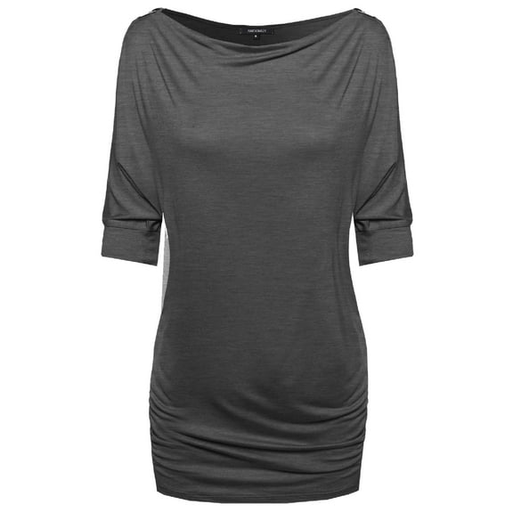 FashionOutfit Women's Solid Top With Shoulder Zippers