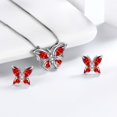 thumbnail image 4 of Red Butterfly Jewelry Garnet January Birthstone Jewelry Set Fine Necklace Earrings 925 Sterling Silver Women Birthday Mother's Day Gift, 4 of 10