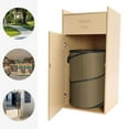 thumbnail image 4 of Trash Can Outdoor Commercial Garbage Receptacle with Tray Holder Heavy Duty Yard Waste Container Extra Large Metal Garbage Bin for Cafeterias, Restaurants, Schools,Libraries,Office, 30L (Wood), 4 of 9