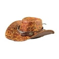 thumbnail image 2 of Sombrero de vaquero para hombre, elegante sombrero de de ala ancha para fiestas temáticas, acampadas y senderismo Naranja, 2 of 8
