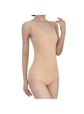 Belvia Shapewear Smoothing Slimming Control Bodysuit (Beige) Small at   Women's Clothing store: Bodysuit Women