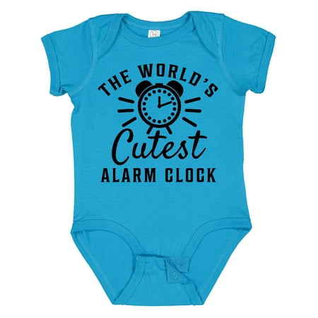 

Inktastic The Worlds Cutest Alarm Clock Gift Baby Boy or Baby Girl Bodysuit