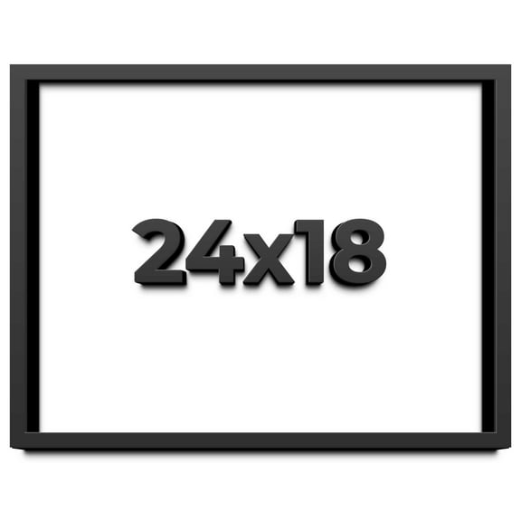 24x18 Shadow Box Frame Black | 1 inches Deep Real Wood Contemporary Shadowbox Display Frame | UV