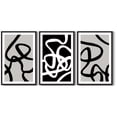 thumbnail image 2 of SHENIFY Black and White Lines Abstract Wall Art 16x24in3pcs Black Framed Ink Wash Minimalist Canvas Painting Artwork, 2 of 5