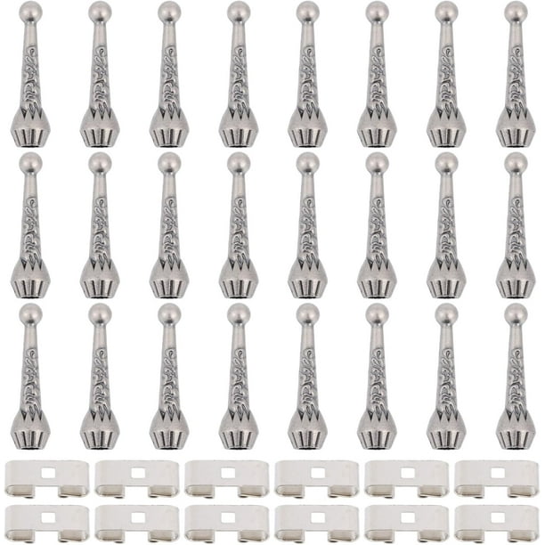 Kit de 36 piezas para corbatas bolo con 24 topes de repuesto y 12 cierres deslizantes para confección artesanal de ropa, joyería y decoración (plateado).