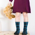 thumbnail image 5 of Honeii Blue Black Plaid Print Children's Colorful Socks,Unisex Kids and Toddlers' Cushioned Sock,Kids Athletic Crew Socks,for Everyday Wear and Sports, 5 of 5