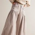 thumbnail image 6 of QURATI Women Baggy Cargo Jeans Mid Waist Wide Leg Parachute Denim Pants Sweatpants Pockets Womens Bottoms Beige L, 6 of 9