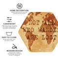 thumbnail image 3 of Honeii Not All Those Who Wander Are Lost2 print Leather Coaster Set of 4, ideal for safeguarding your furniture from drinks spills and effortless cleanup-Hexagon, 3 of 6