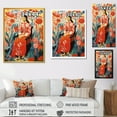 thumbnail image 4 of Designart "Floral Woman Portrait Mexican Elegance I" Fashion Canvas Wall Art - Glam Red Woman Mexican Bedroom Canvas Wall Art, 4 of 6