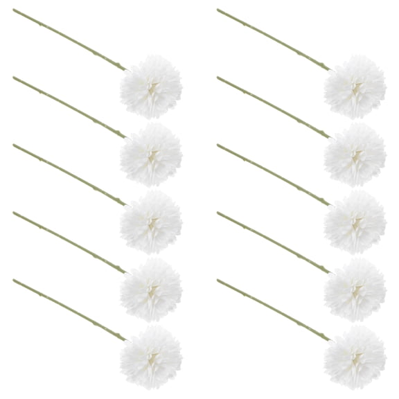 ETEREAUTY 10Pcs Spherical White Faux Chrysanthemum Stems for Elegant Wedding Party Table Decor