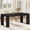 Black, variant on Finmind 63-Inch Dining Table for 4-6 People, Farmhouse Kitchen Dinner Table, Large Wooden Rectangular Eating Table for Dining Room, Black