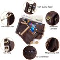 thumbnail image 4 of JFBUJC Men's Wallet Protection Men's Leather Wallet with Chain Double Fold Men's Wallet with Coin Pocket Zipper Wallet 16 Card Slots Purse Wallet (Coffee), 4 of 5
